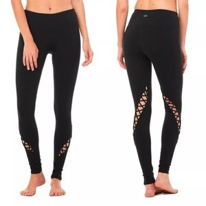 3. Alo Yoga Entwine Lattice Leggings Black | XS | Sculpting Activewear